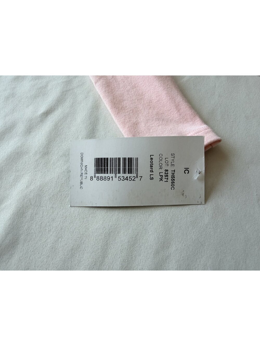 Theatricals Long Sleeve Dance Leotard V Back Light Pink Size IC - Picture 3 of 4